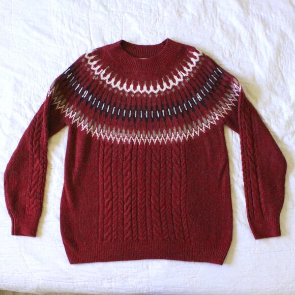 Wind River Sweaters - Red Wind River Heritage Fair Isle style sweater Size XL Acrylic